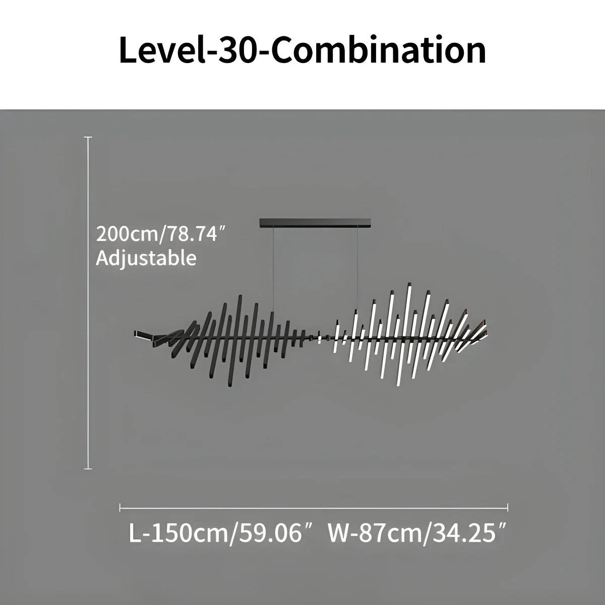 Eloer Linear Fish Bone Modeling Chandelier