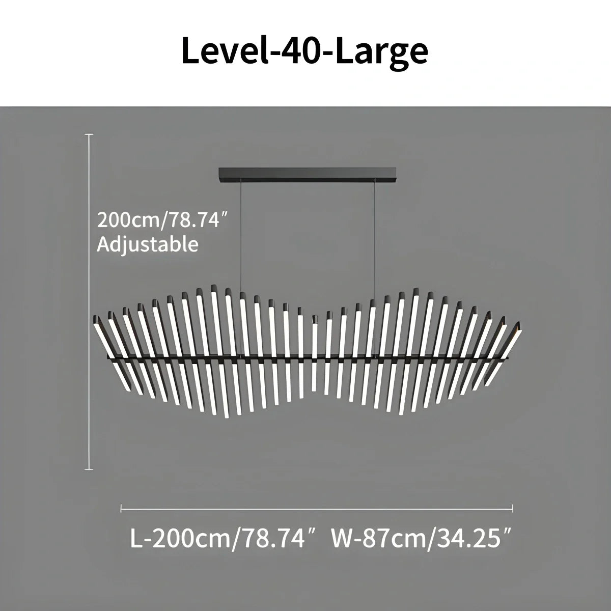 Eloer Linear Fish Bone Modeling Chandelier