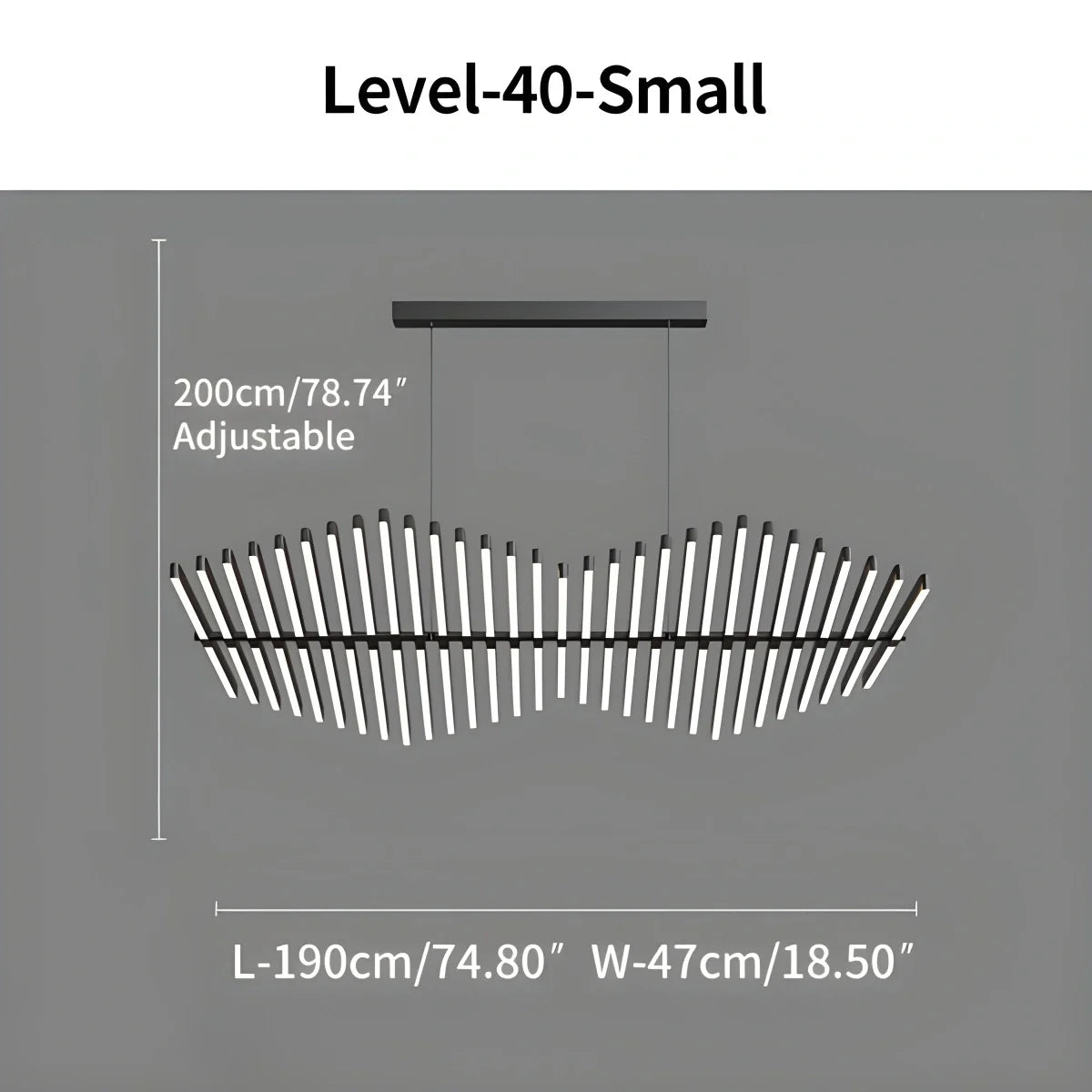 Eloer Linear Fish Bone Modeling Chandelier
