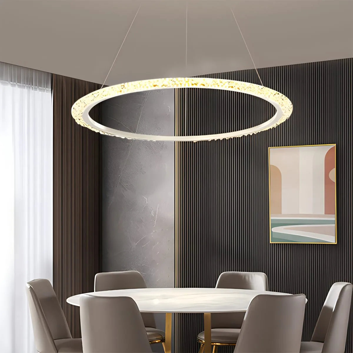 Eloer Light Luxury Ring Chandelier for Living Room