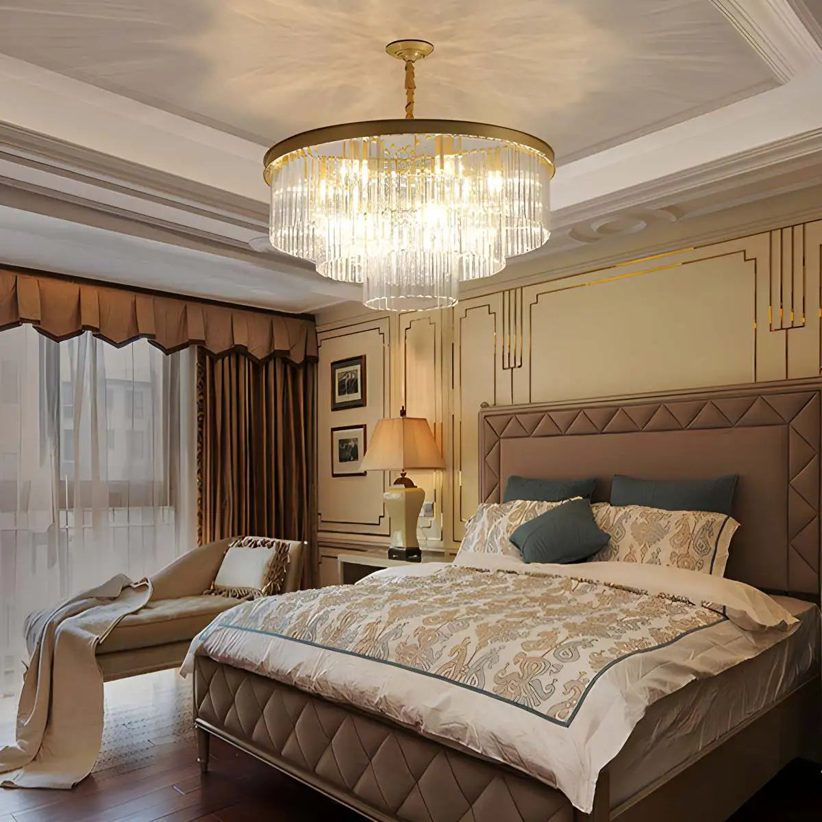 Eloer Light Luxury Crystal Chandelier for Living Room