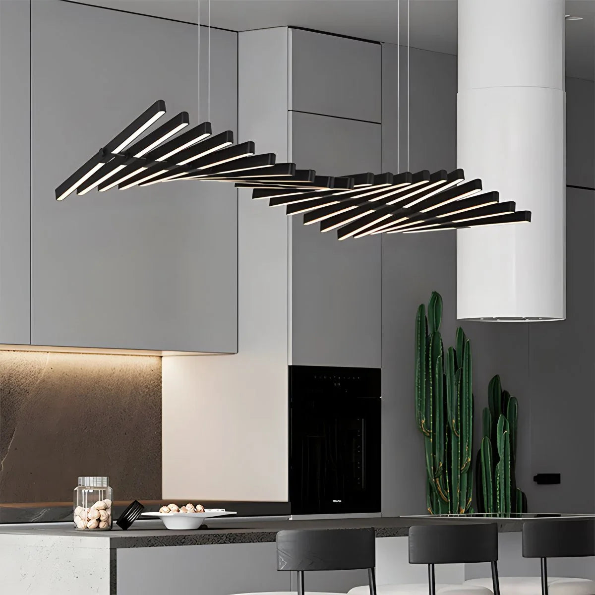 Eloer Linear Fish Bone Modeling Chandelier