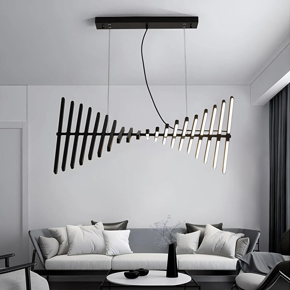 Eloer Linear Fish Bone Modeling Chandelier