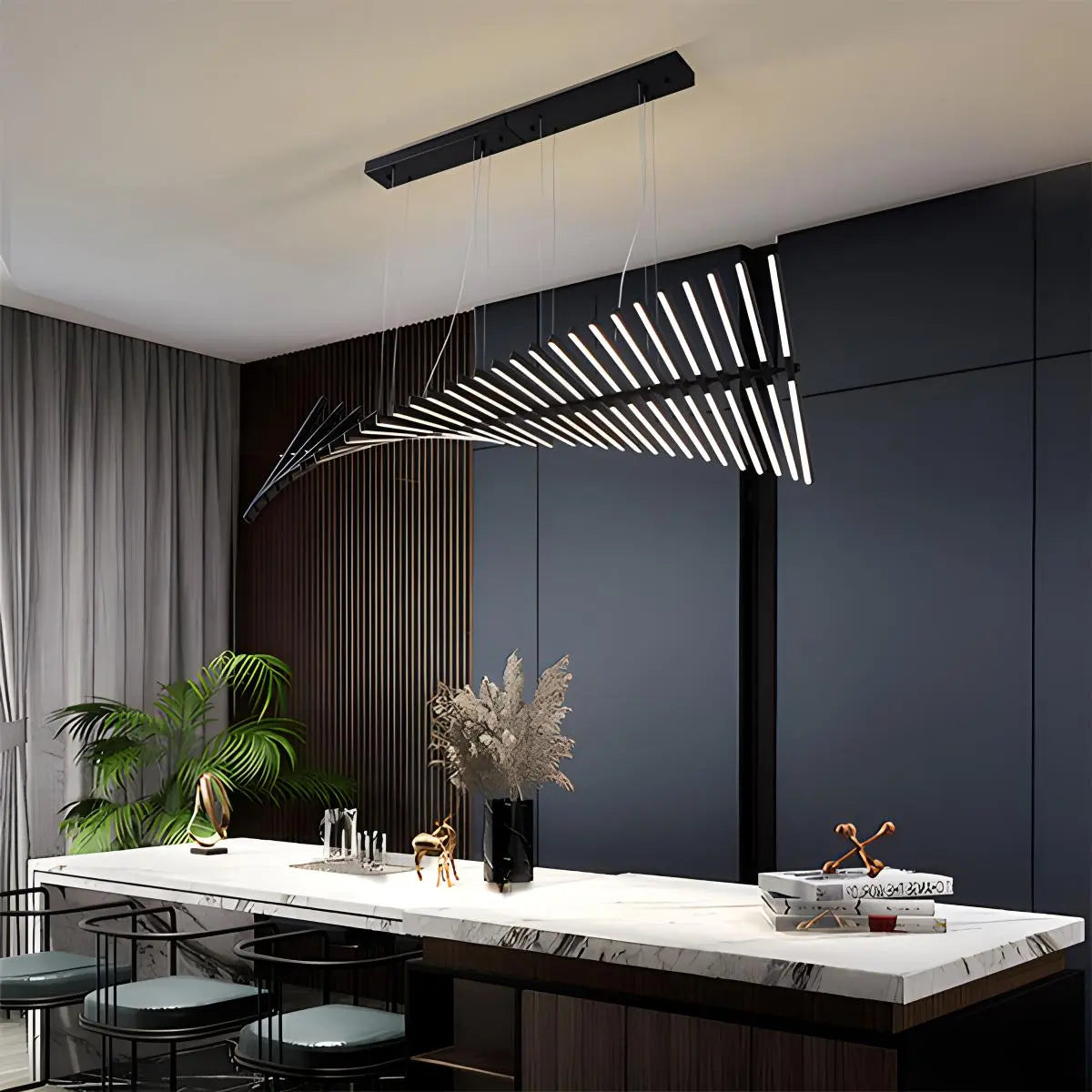 Eloer Linear Fish Bone Modeling Chandelier