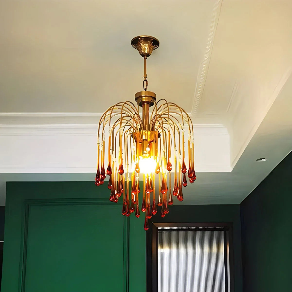 Eloer French Retro Water Drop Glass Chandelier