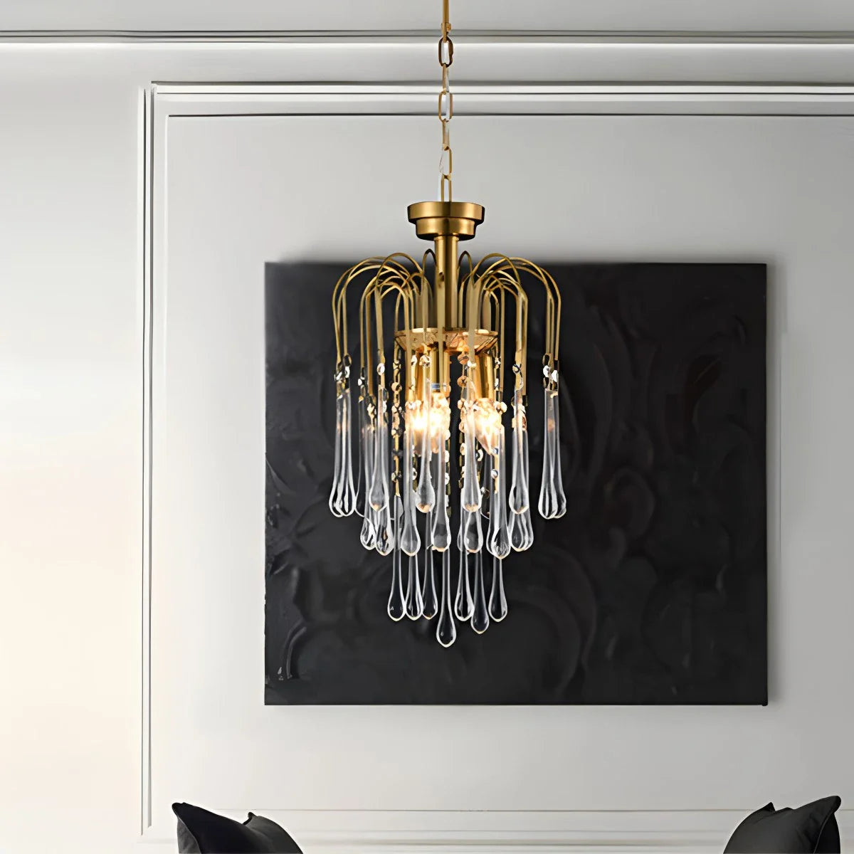 Eloer French Retro Water Drop Glass Chandelier