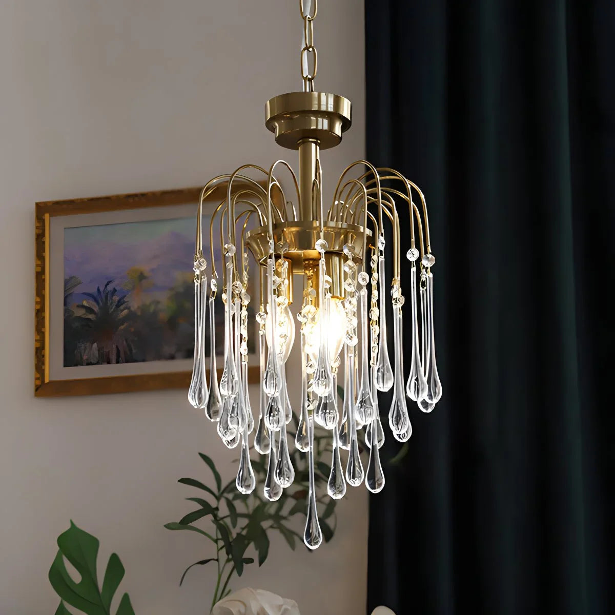 Eloer French Retro Water Drop Glass Chandelier