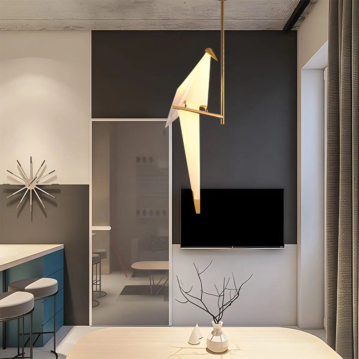 Eloer Paper Crane Bird Chandelier for Dining Room