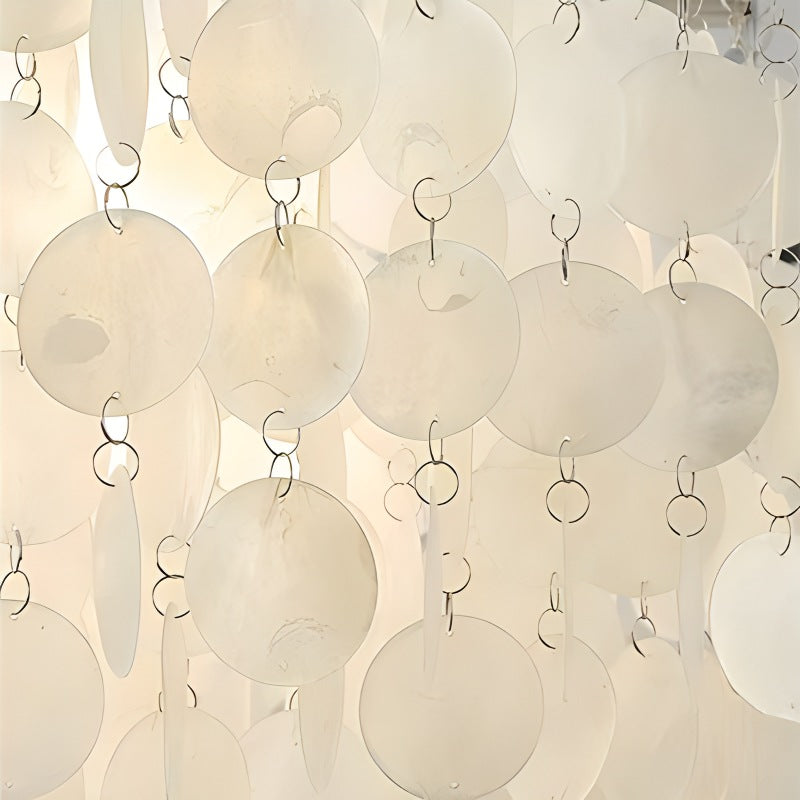 Eloer Round Shell Chandelier for Bedroom Living Room