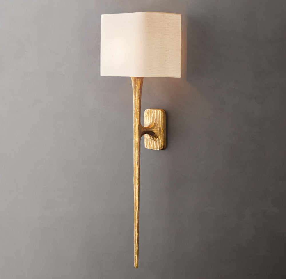 Thaddeus Sconce Grand Shaded Sconce Modern Wall Lamp-konalight