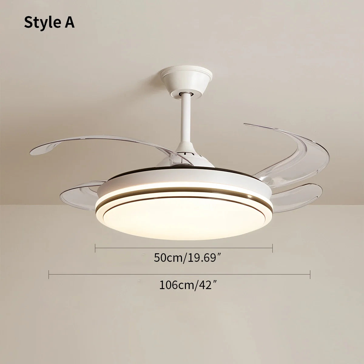 Eloer Modern Remote Control Ceiling Fan with LED Light
