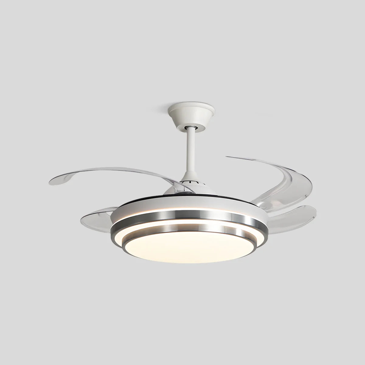 Eloer Modern White Ceiling Fan with Light