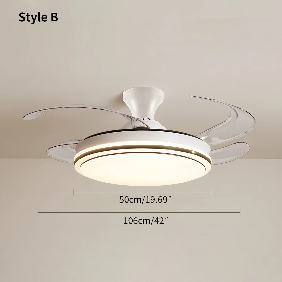 Eloer Modern Remote Control Ceiling Fan with LED Light