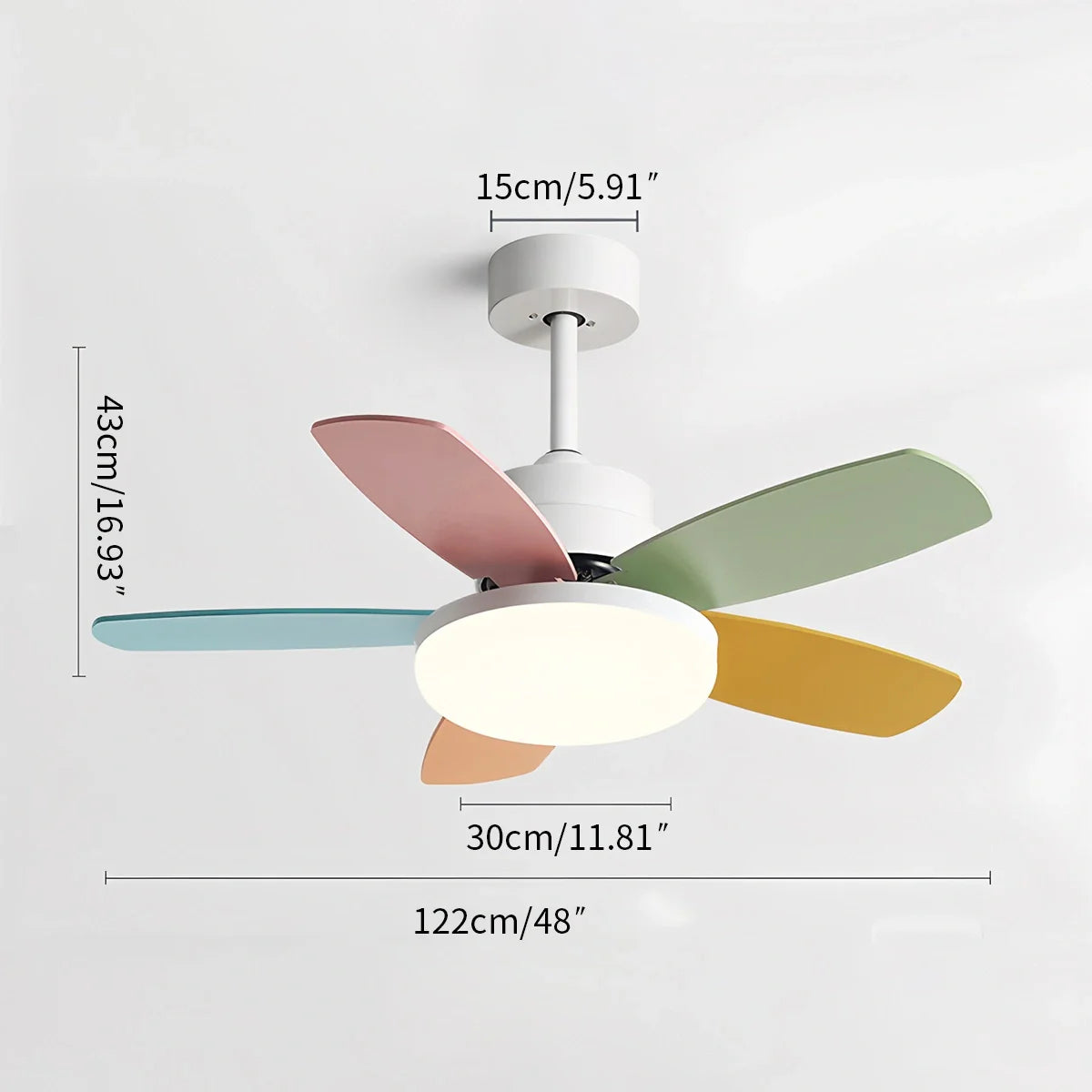 Eloer Nordic Colorful Leaf Ceiling Fan Light