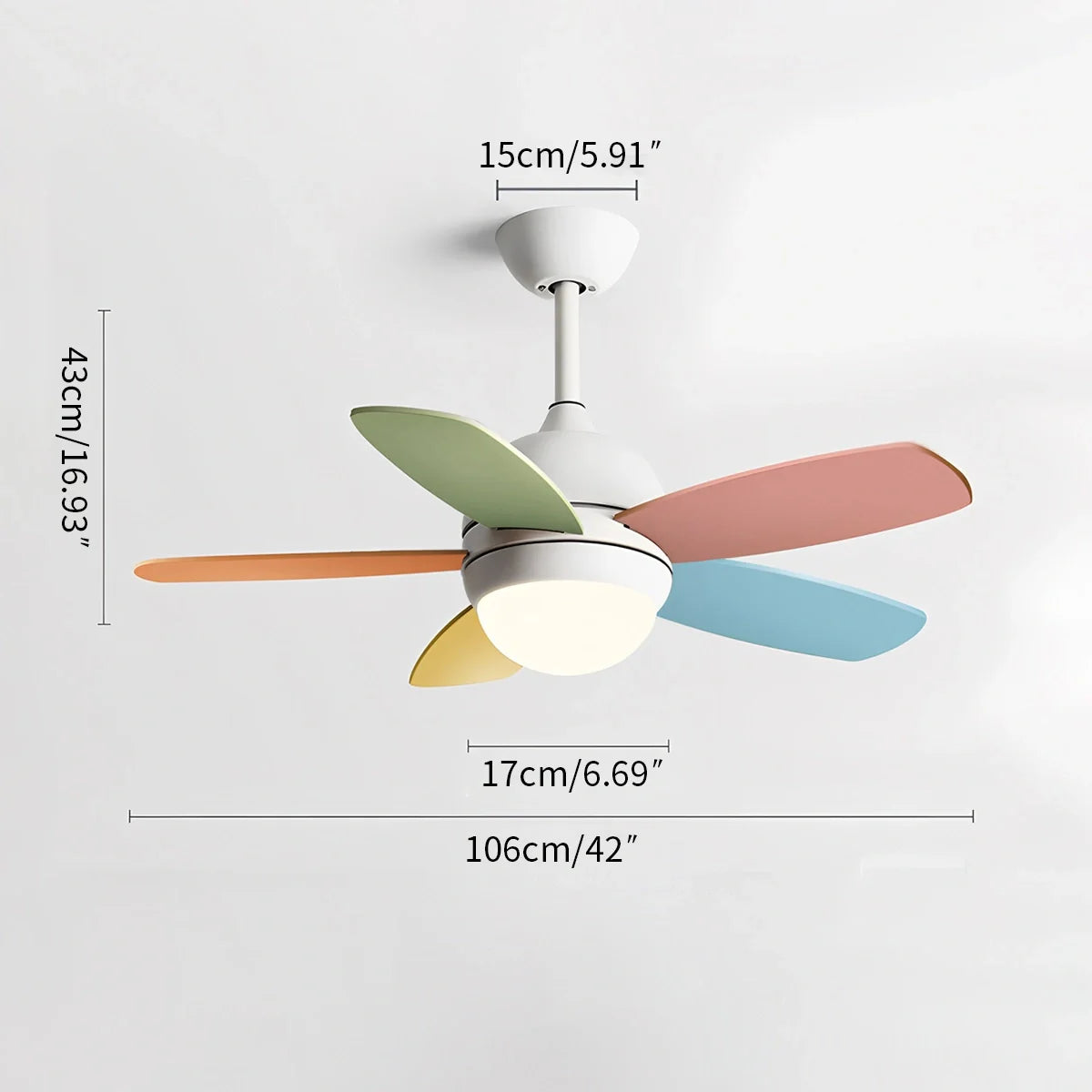 Eloer Nordic Colorful Leaf Ceiling Fan Light
