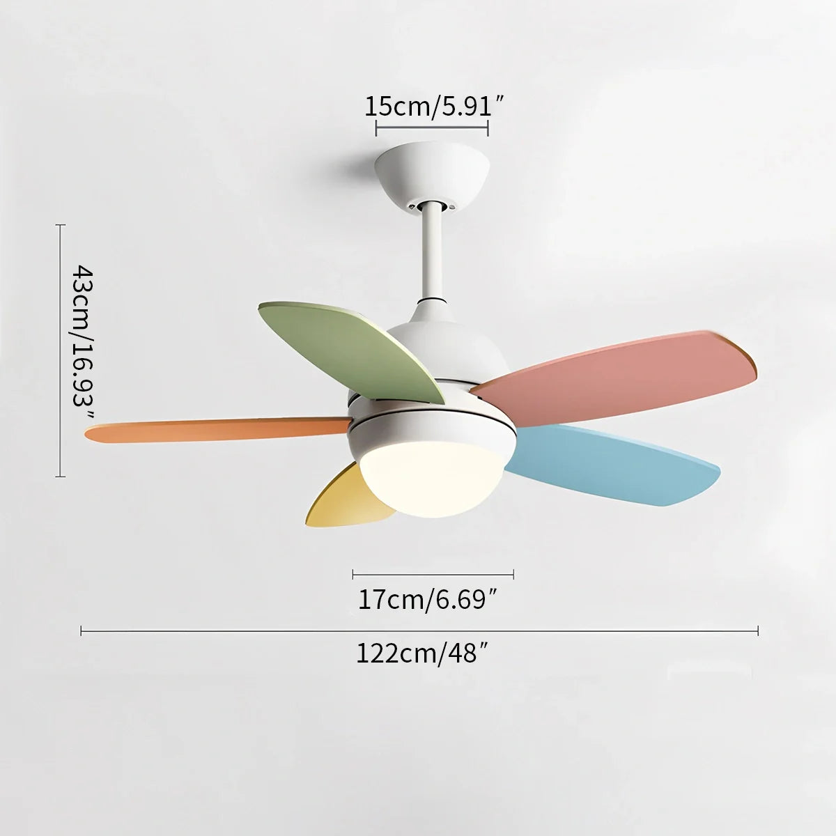 Eloer Nordic Colorful Leaf Ceiling Fan Light