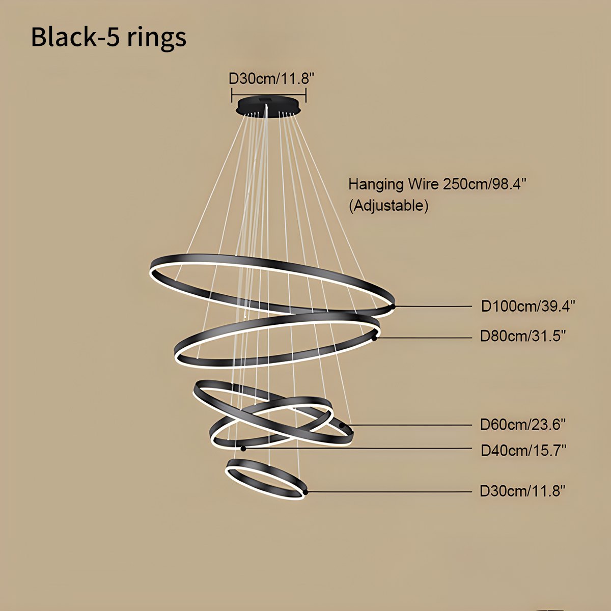 Eloer Tiered Ring Chandelier for Dining Room