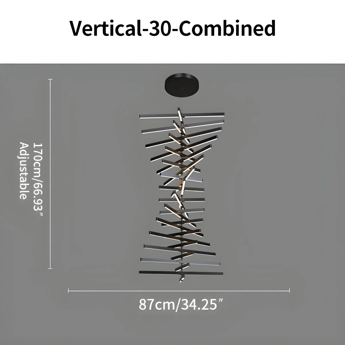 Eloer Linear Fish Bone Modeling Chandelier