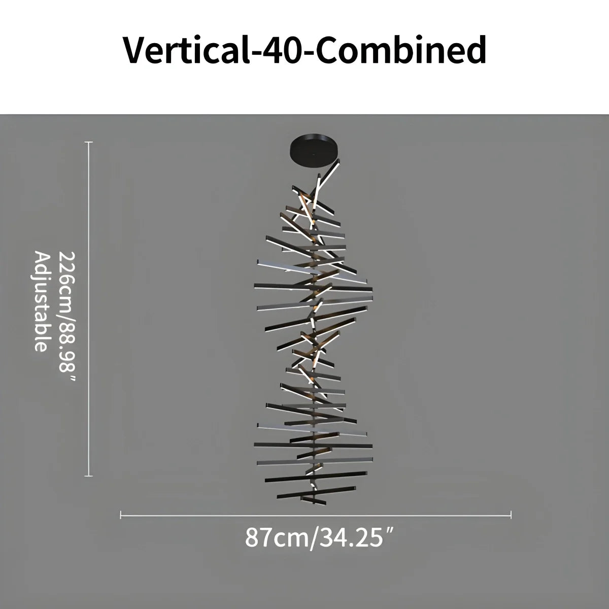 Eloer Linear Fish Bone Modeling Chandelier