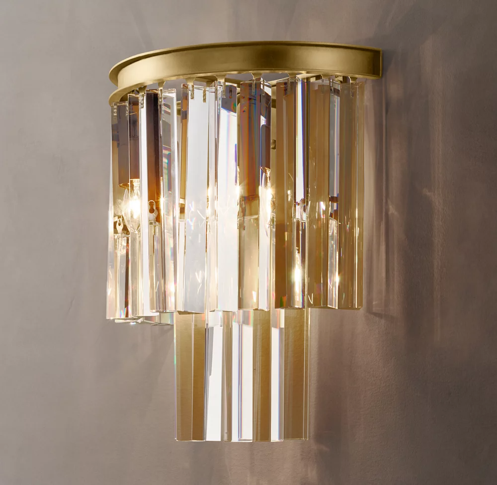 Multi-tier Crystal 1920s Odeon Sconce-konalight