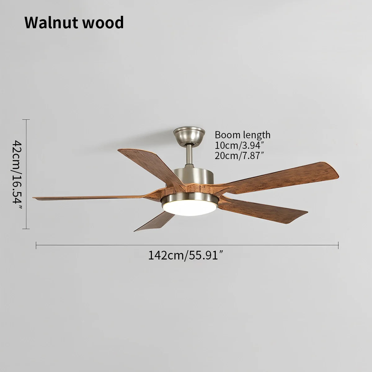 Eloer Dimmable Ceiling Fan with Light & Remote Control