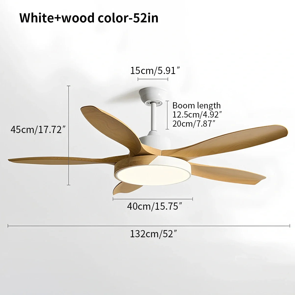 Eloer Nordic Living Room Ceiling Fan with Light