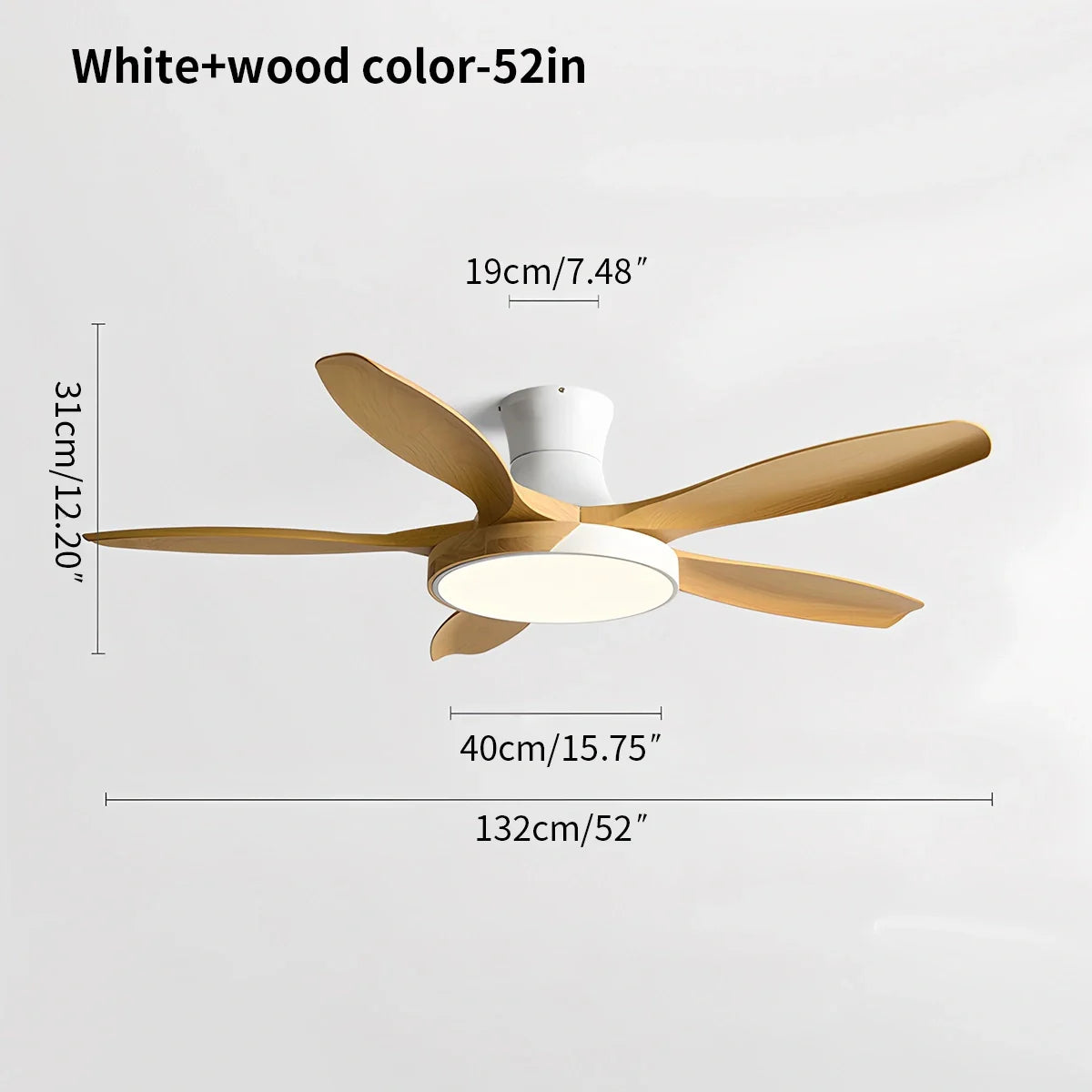 Eloer Nordic 5-Blade LED Ceiling Fan Light