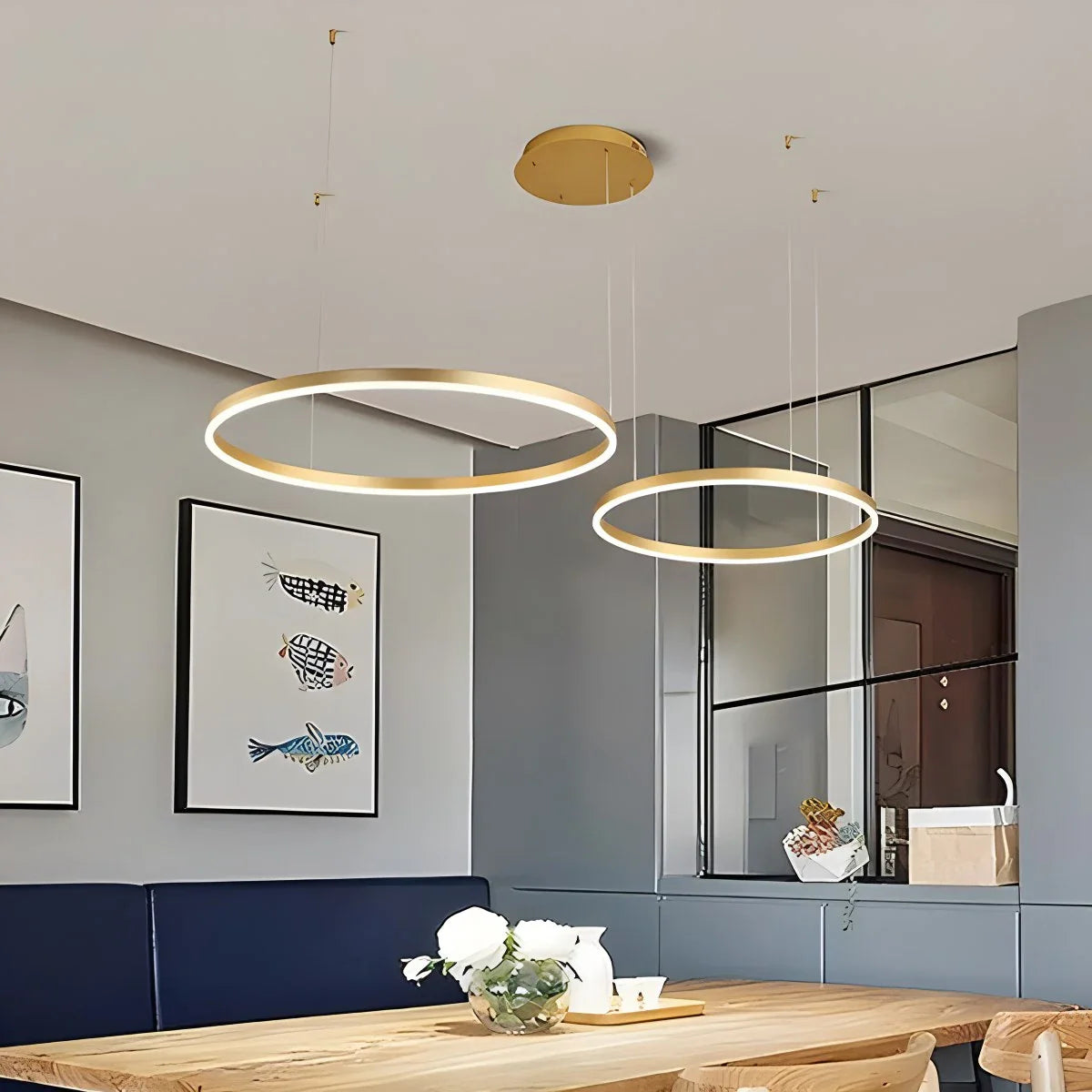 Eloer Modern Wireless Ring Chandelier Ceiling Lamp