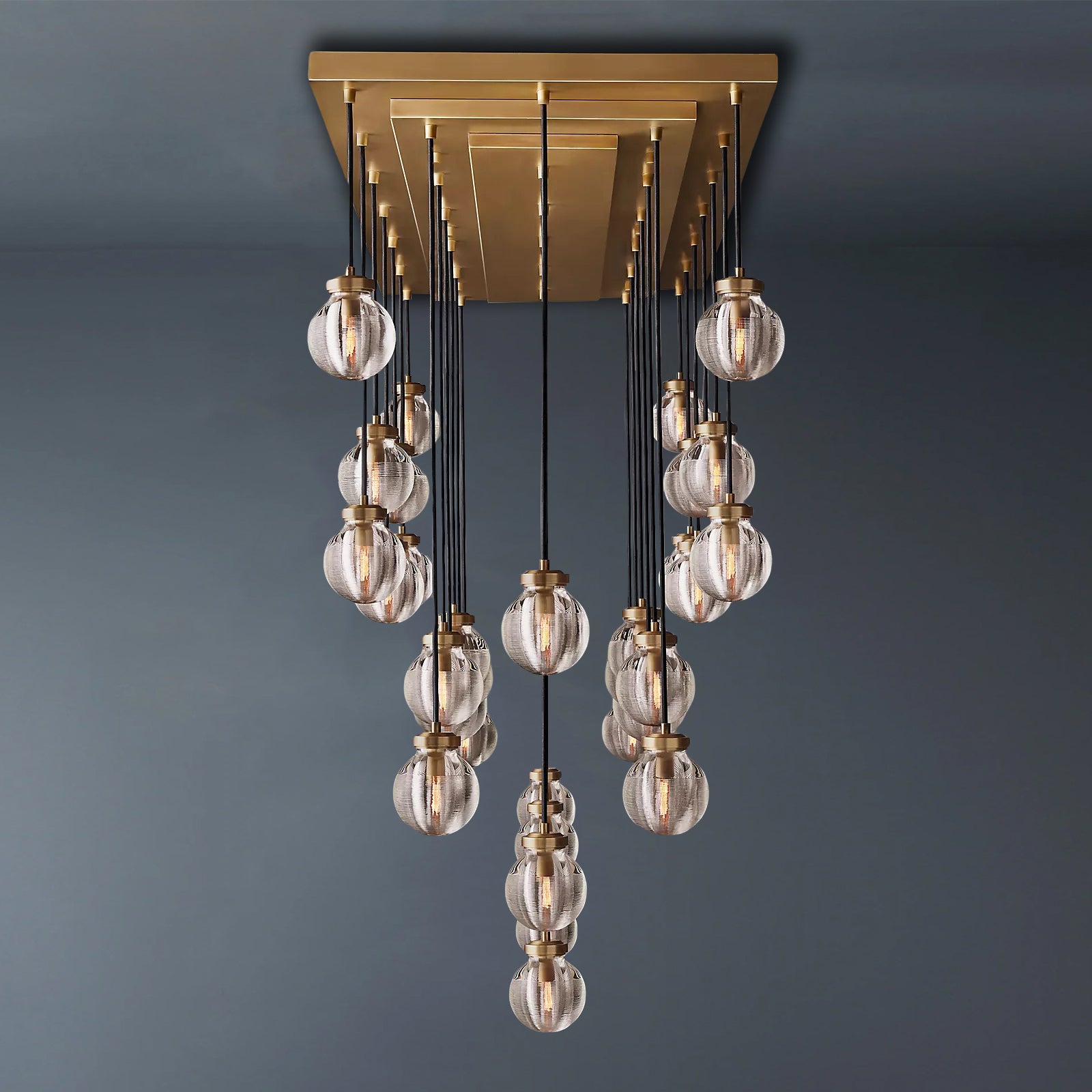 Pearl Linear Living Room Chandelier Vintage Light Fixture 72"