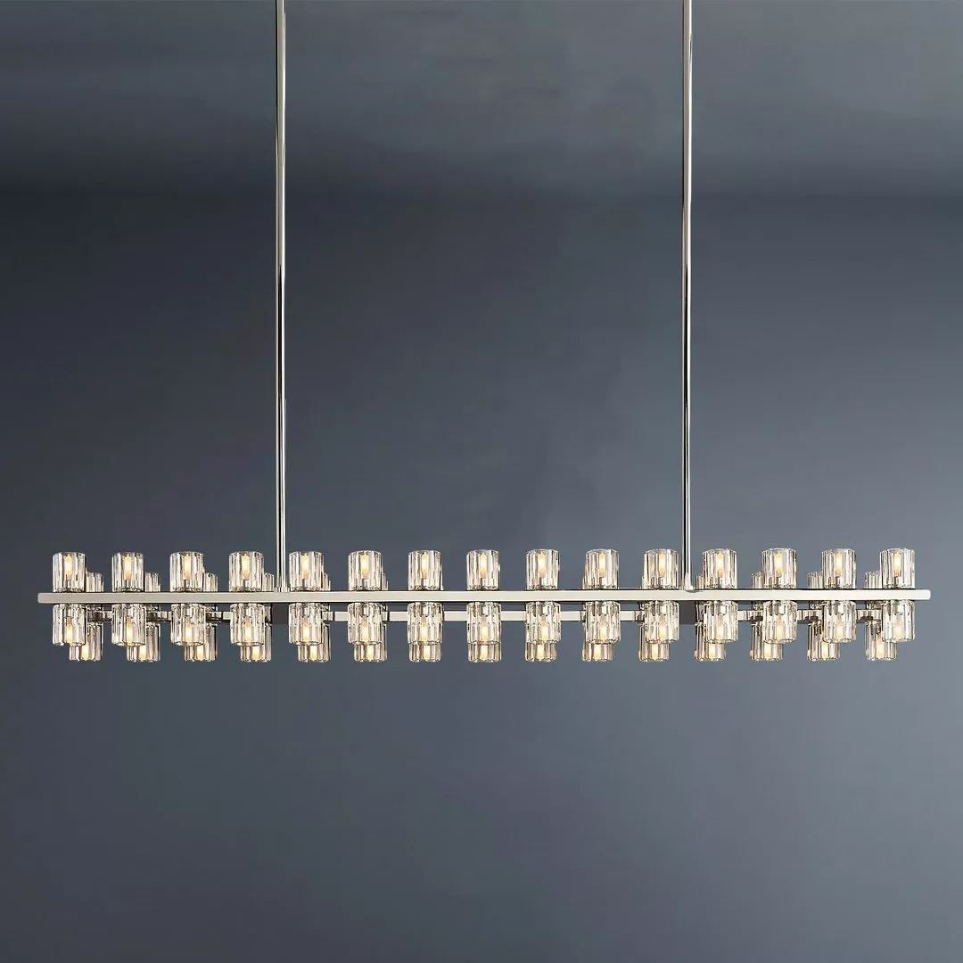 Arcachon Led Rectangular Crystal Chandelier 54"-konalight