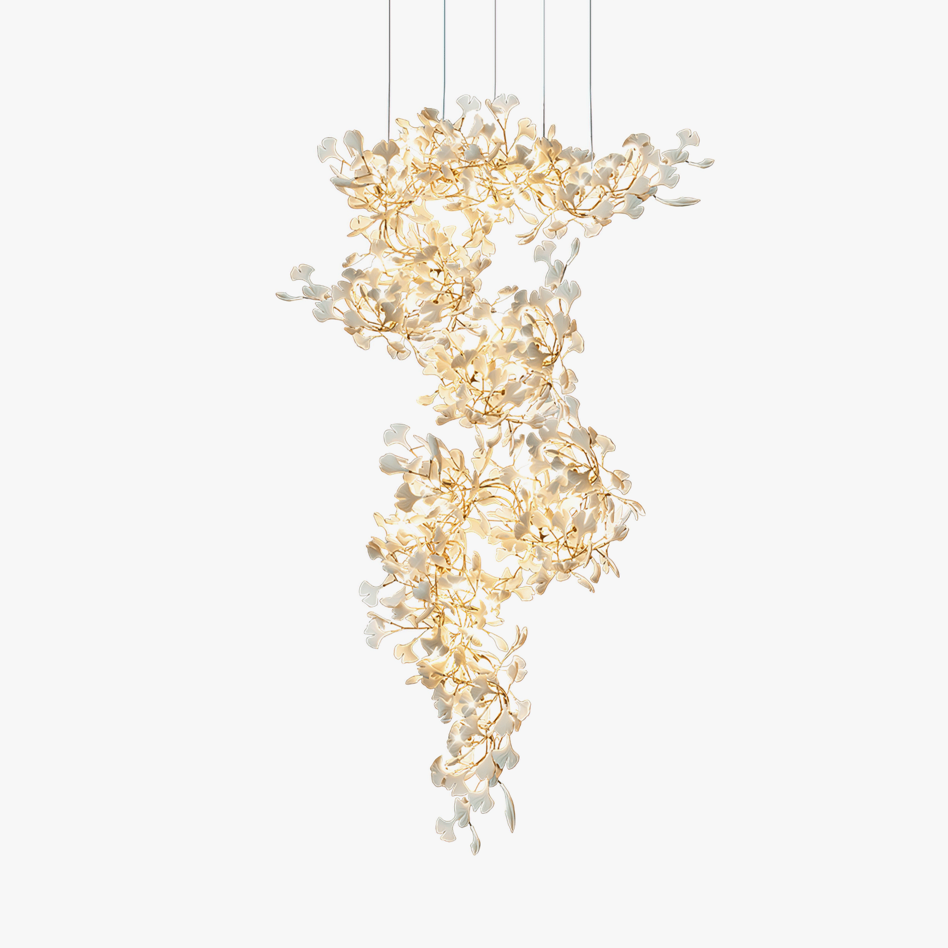 Eloer Large Ginkgo Leaf Chandelier for Living Room