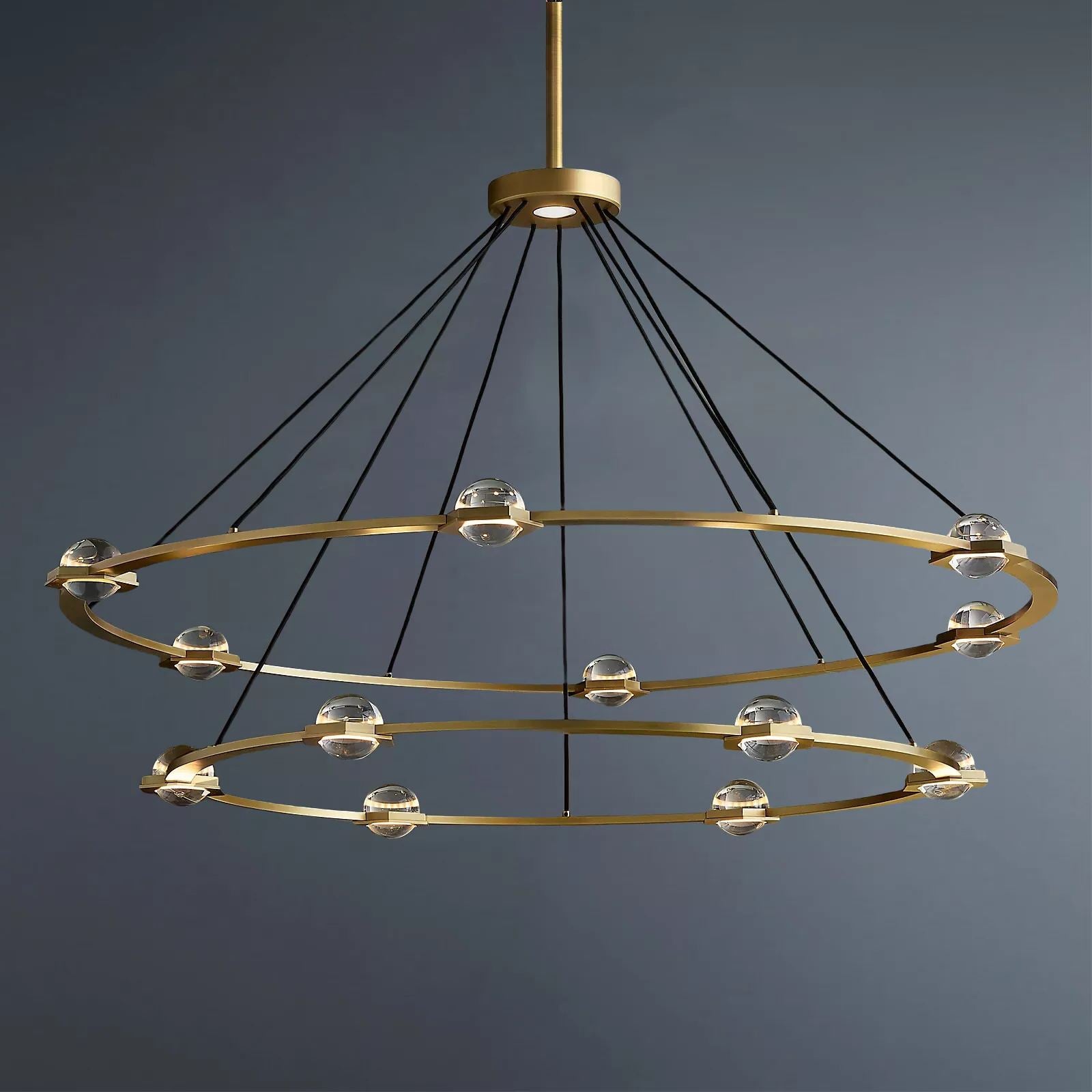 Eclatant Vintage Two-tier Round Chandelier 60"