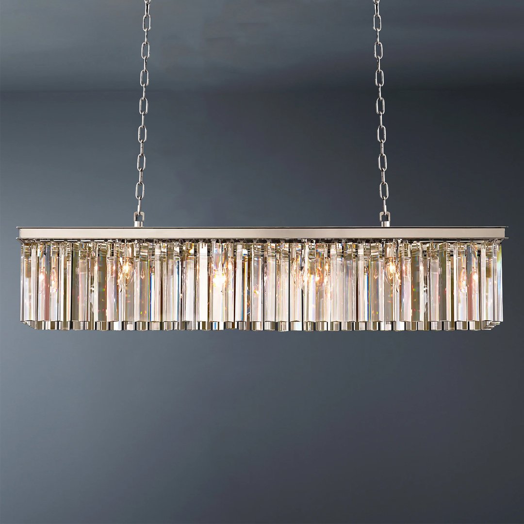 Rectangular Crystal 1920s Rhys Rectangular Chandelier L59"-konalight