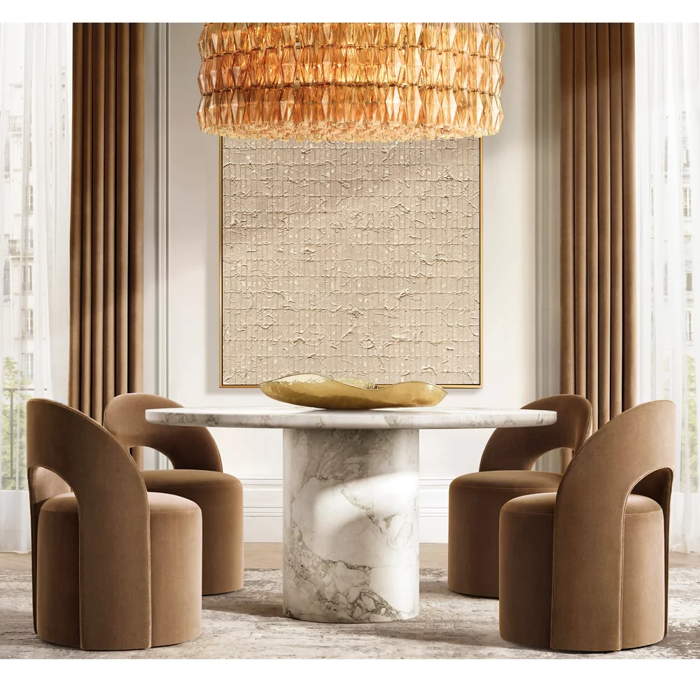 Mia Glass Round Chandelier 47" For Dinning Room