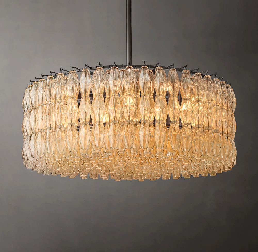 Mia Glass Round Chandelier 47" For Dinning Room