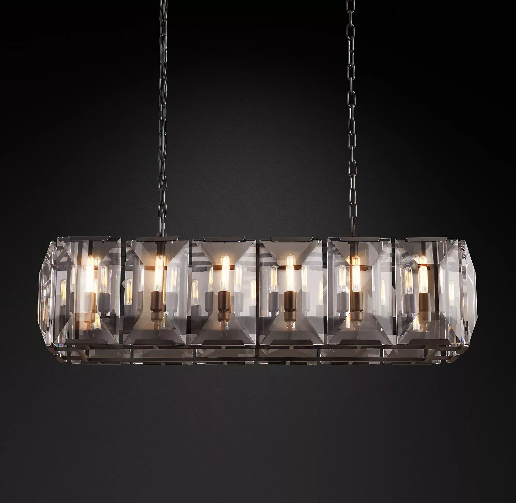 Harlow Crystal Rectangular Chandelier 42"-konalight
