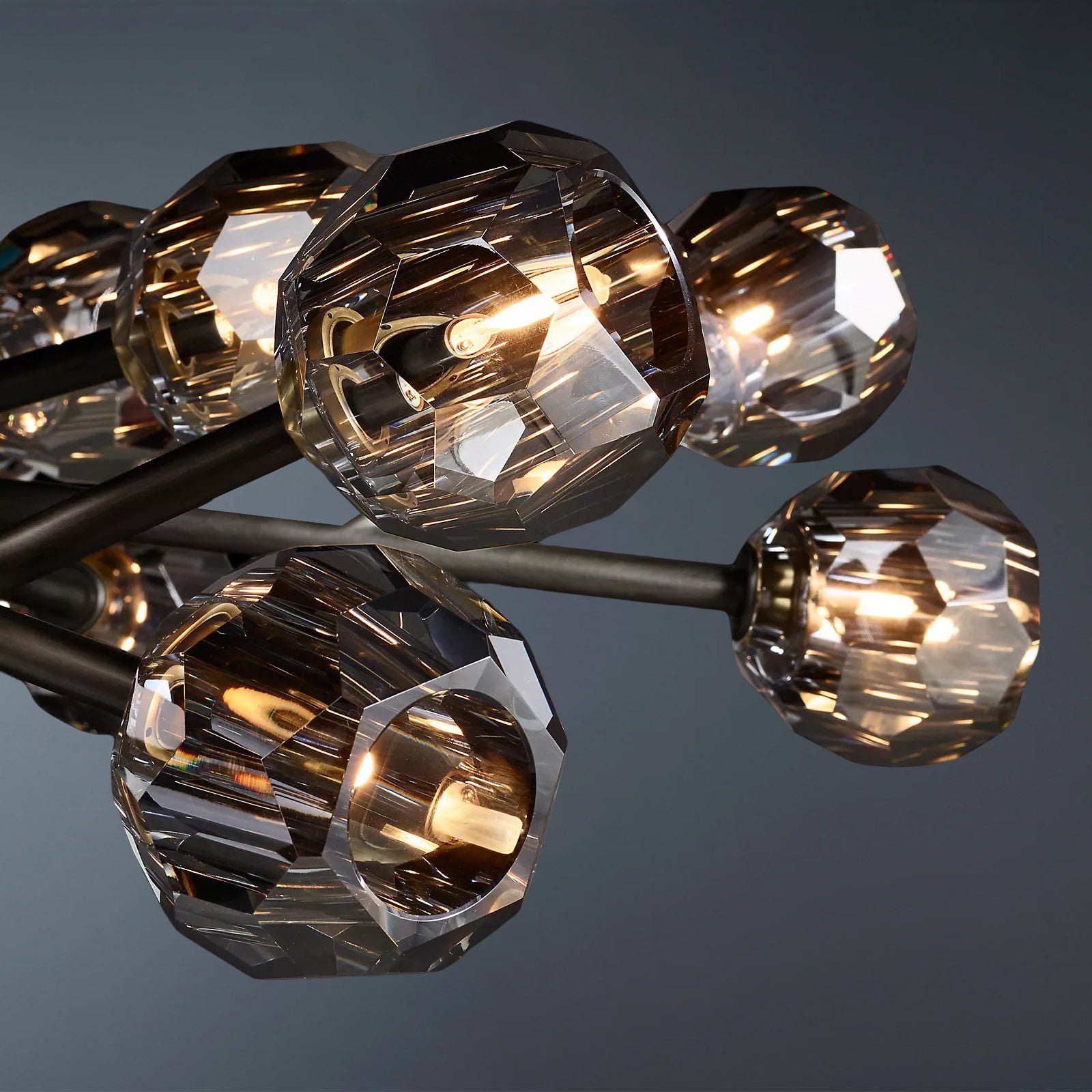 Boule De Crystal Ball Smoke Glass Round Chandelier 24"-konalight