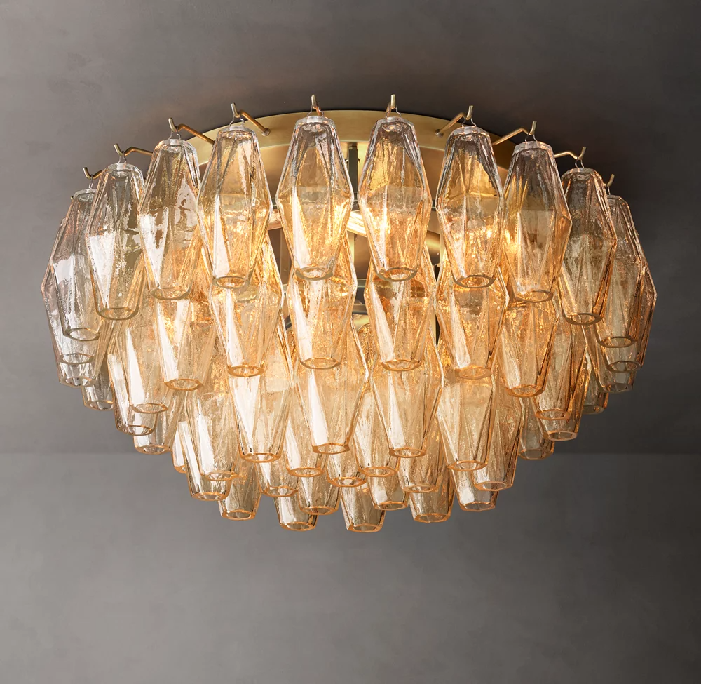 Mia Clear Glass Flushmount Chandelier For Dinning Room-konalight