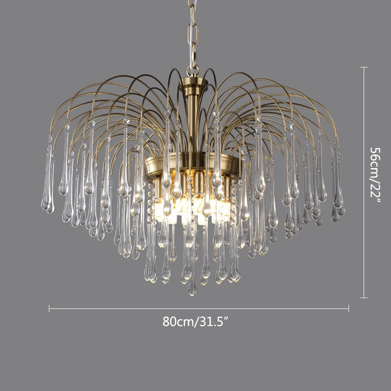 Eloer French Retro Water Drop Glass Chandelier