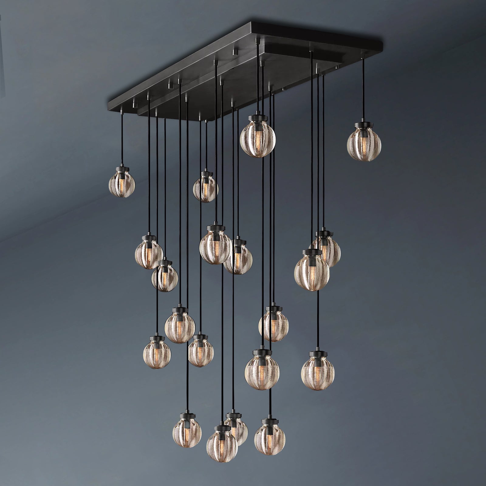 Pearl Linear Living Room Chandelier Vintage Light Fixture 54"