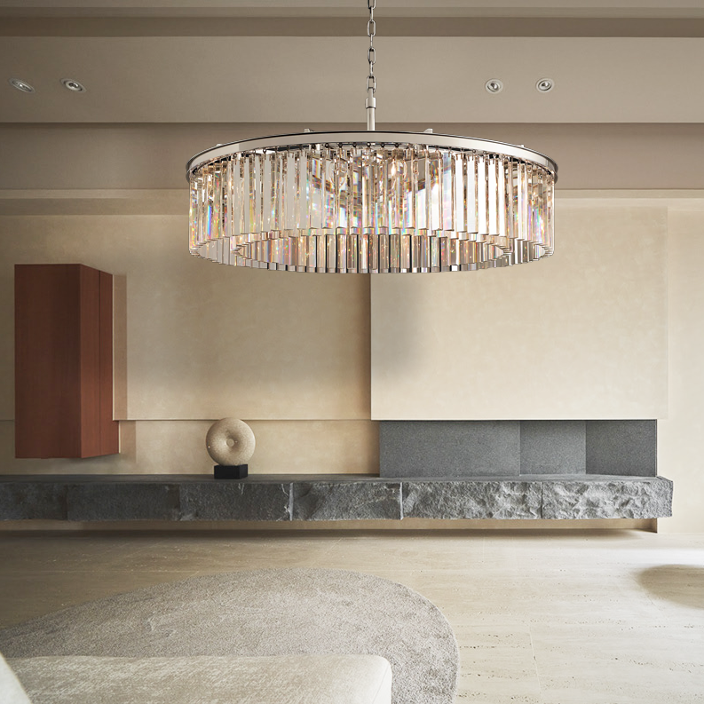 Crystal 1920s Rhys Round Chandelier L32"-konalight