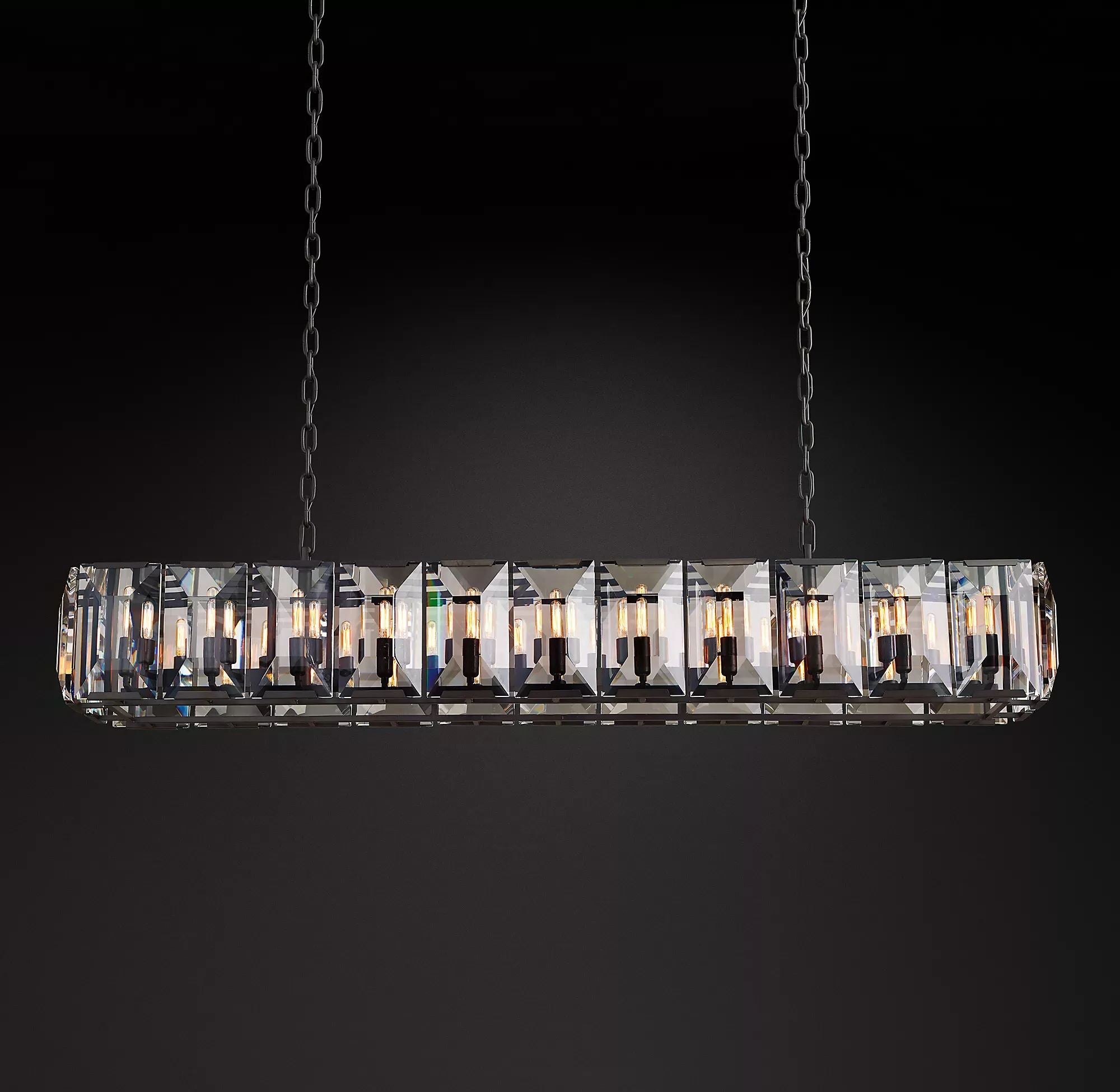 Harlow Crystal Rectangular Chandelier 54"/62"/74"-konalight