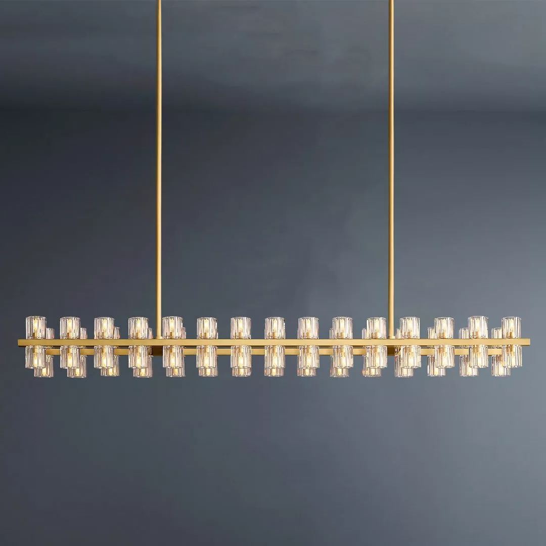 Arcachon Led Rectangular Crystal Chandelier 54"-konalight