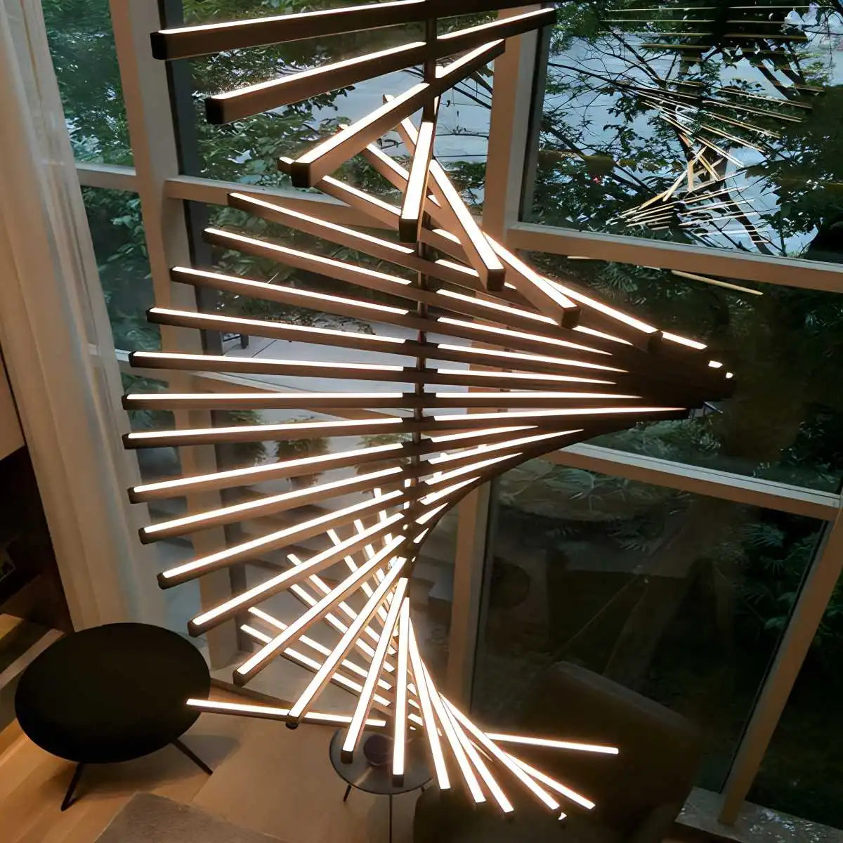 Eloer Linear Fish Bone Modeling Chandelier