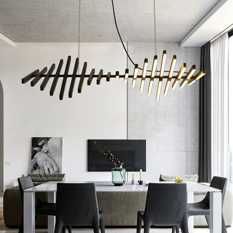 Eloer Linear Fish Bone Modeling Chandelier
