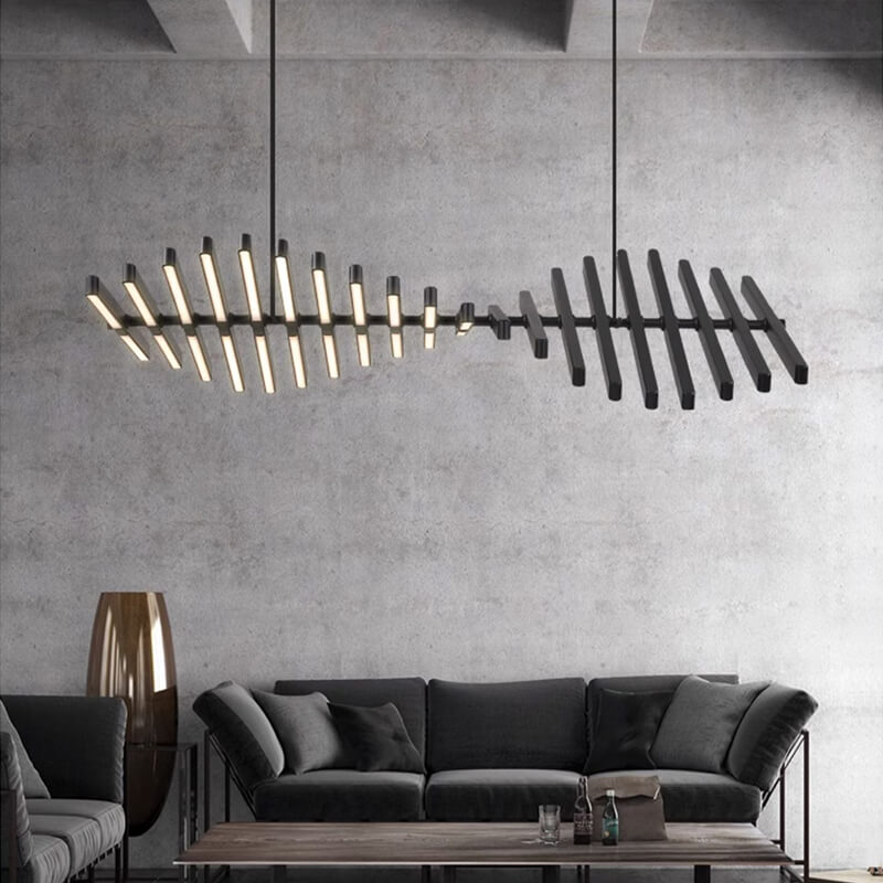 Eloer Linear Fish Bone Modeling Chandelier