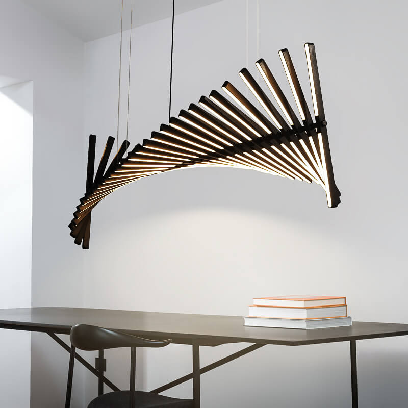 Eloer Linear Fish Bone Modeling Chandelier