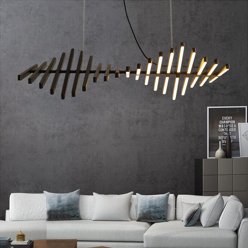 Eloer Linear Fish Bone Modeling Chandelier