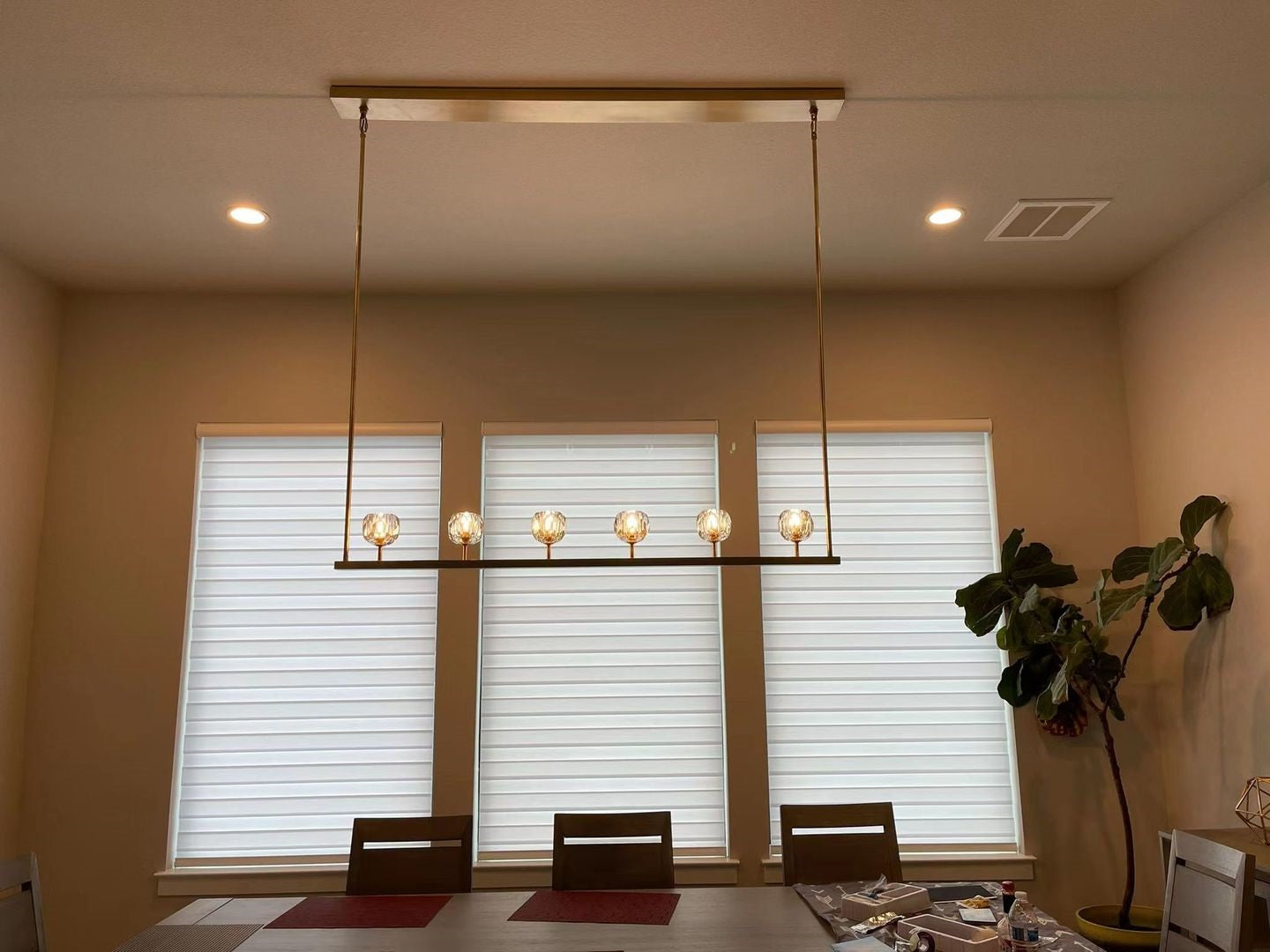 Boule De Crystal Ball Clear/Smoke Glass Linear Chandelier 60"-konalight