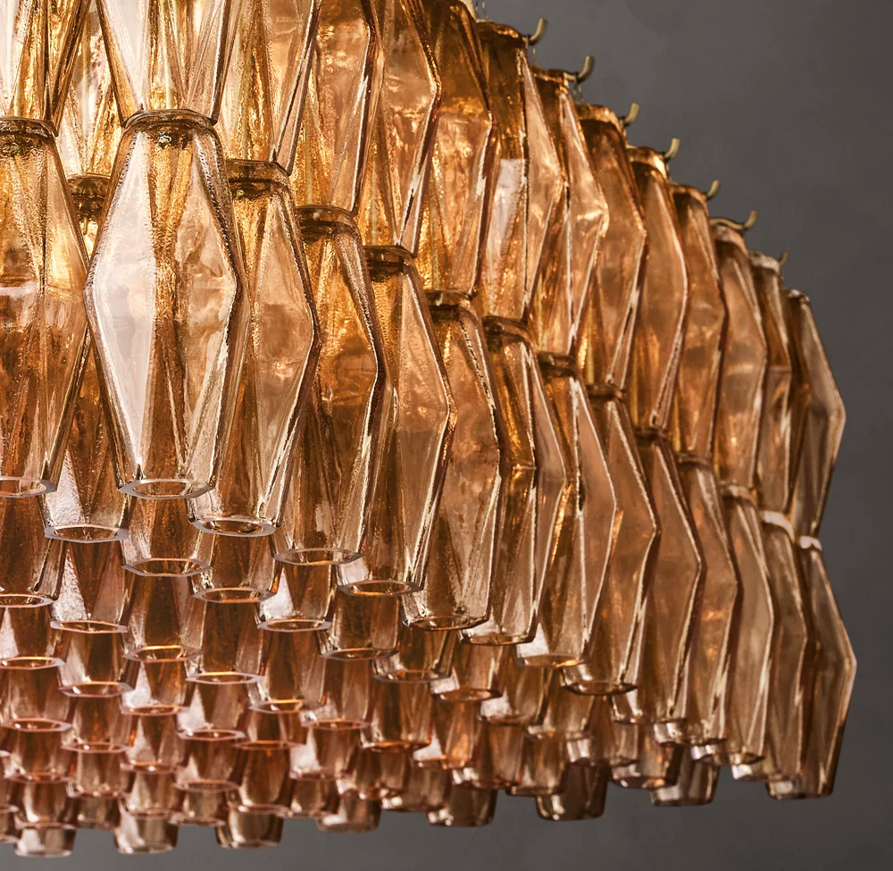 Luxurious 74-inch Mia Glass Rectangular Chandelier for Elegant Dining Rooms